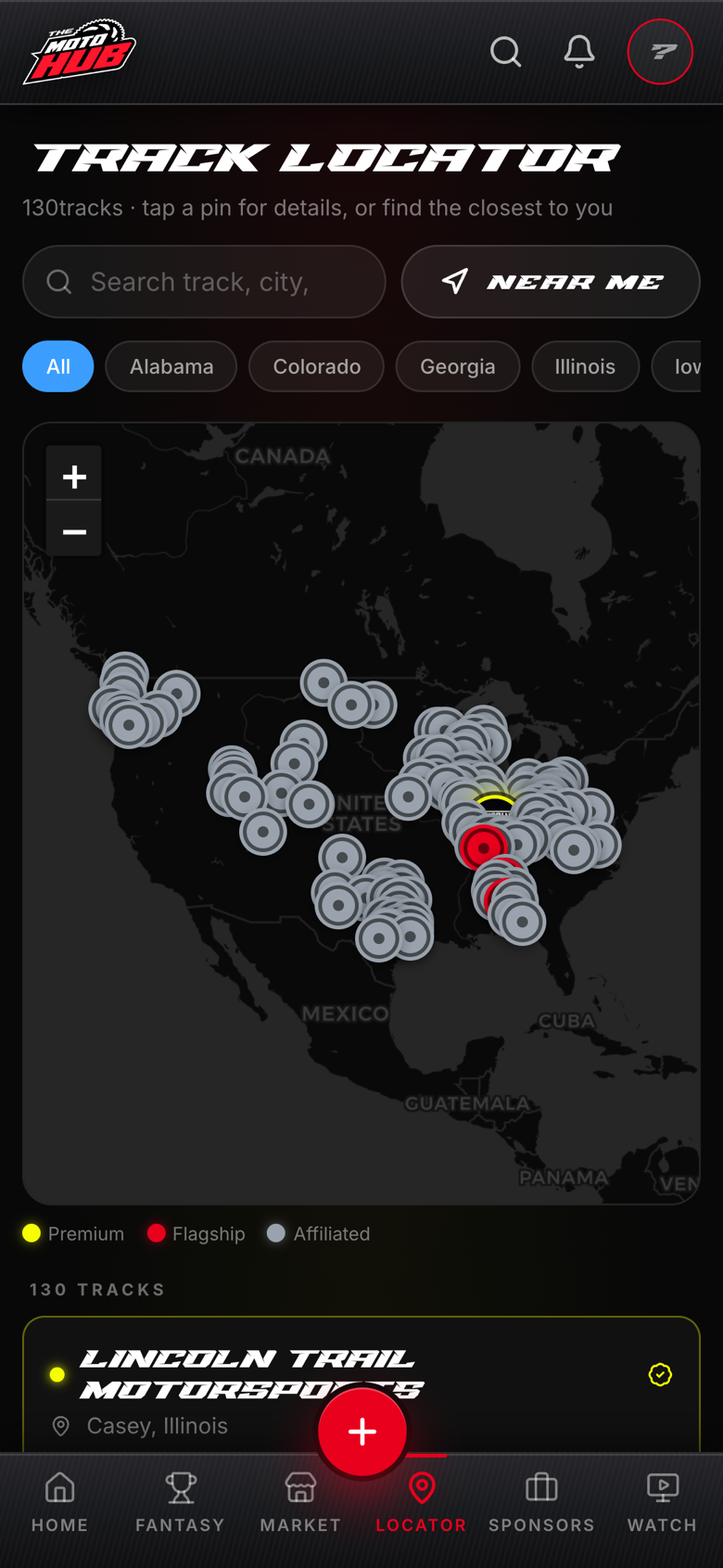 Track locator — every track mapped